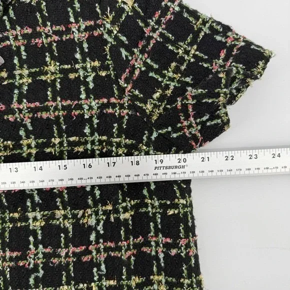 Tuckernuck Jackie Holly Tinsel Tweed Short Sleeve Dress Black Size Large Festive - Picture 8 of 9